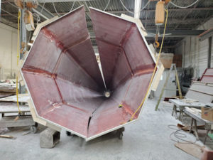 Steeple clading inside view